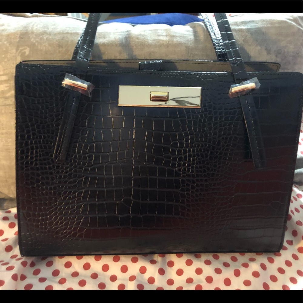 Antonio Melani Ada Crocodile Embossed Large Tote